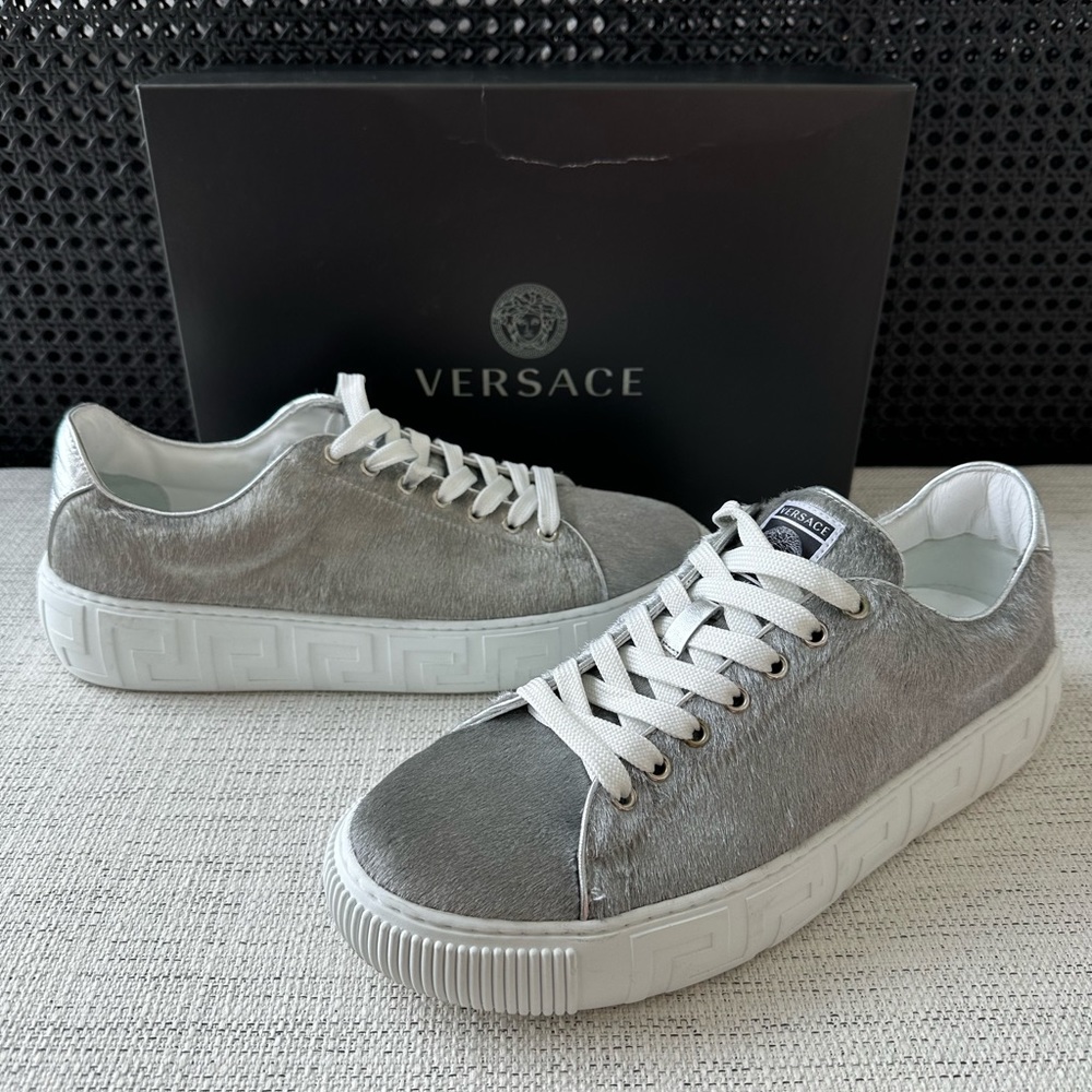 Versace Calf Leather Mens Sneaker.
